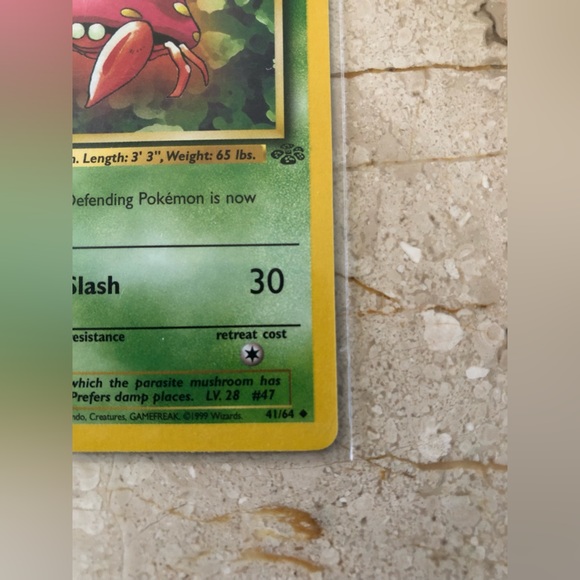 1990’s rare vintage 1st edition parasect Pokémon card 41/64 - Picture 3 of 4